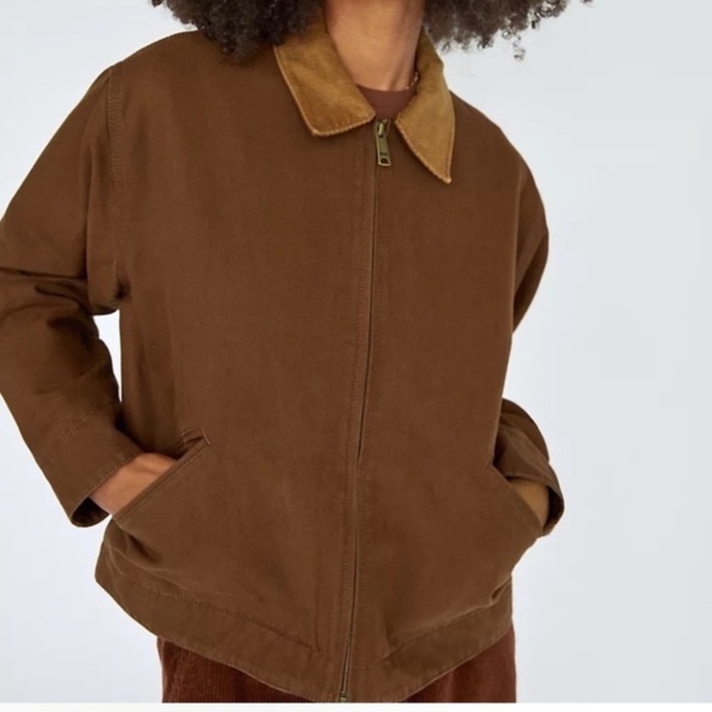 Aritzia TNA Dale Chore Barn Jacket in Cognac size L GUC
